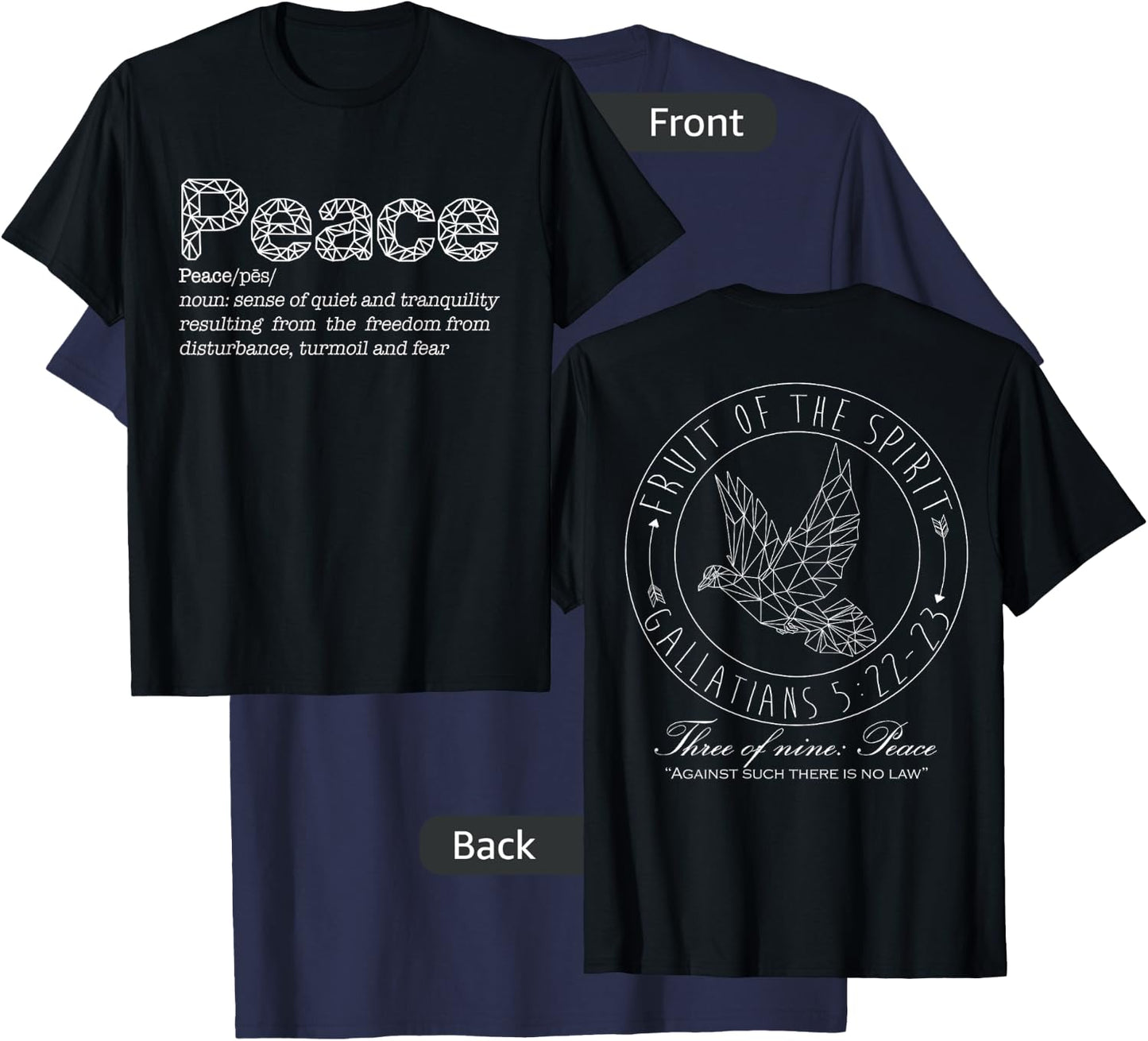 Christian Graphic Peace T-Shirt - T-Shirt | Navy