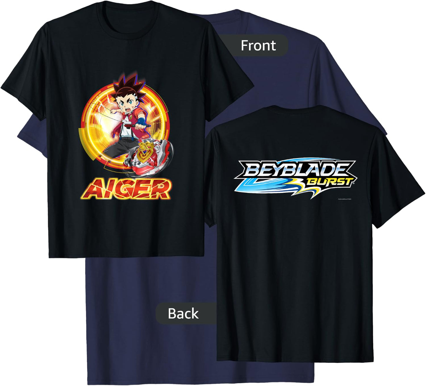Beyblade Burst Turbo Aiger T-Shirt - T-Shirt | Navy