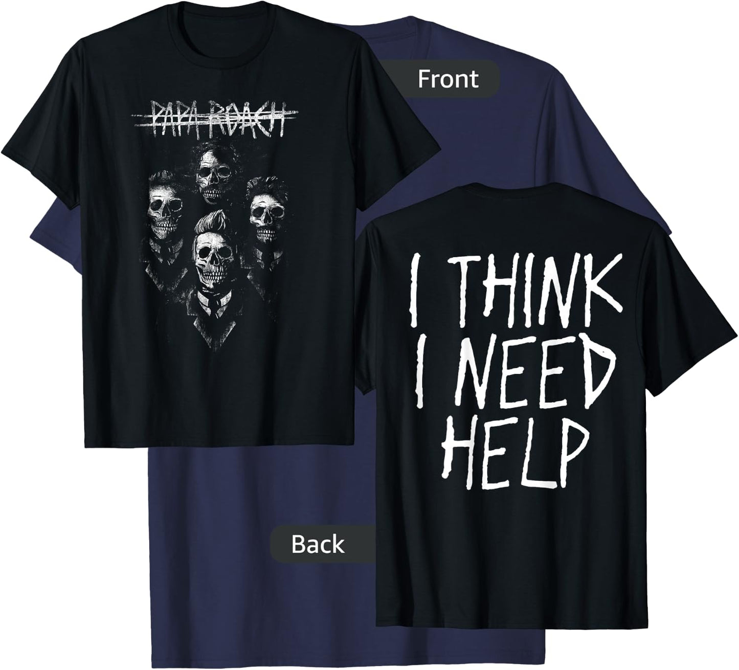Papa Roach - Official Merchandise - I Need Help Portrait T-Shirt - T-Shirt | Navy