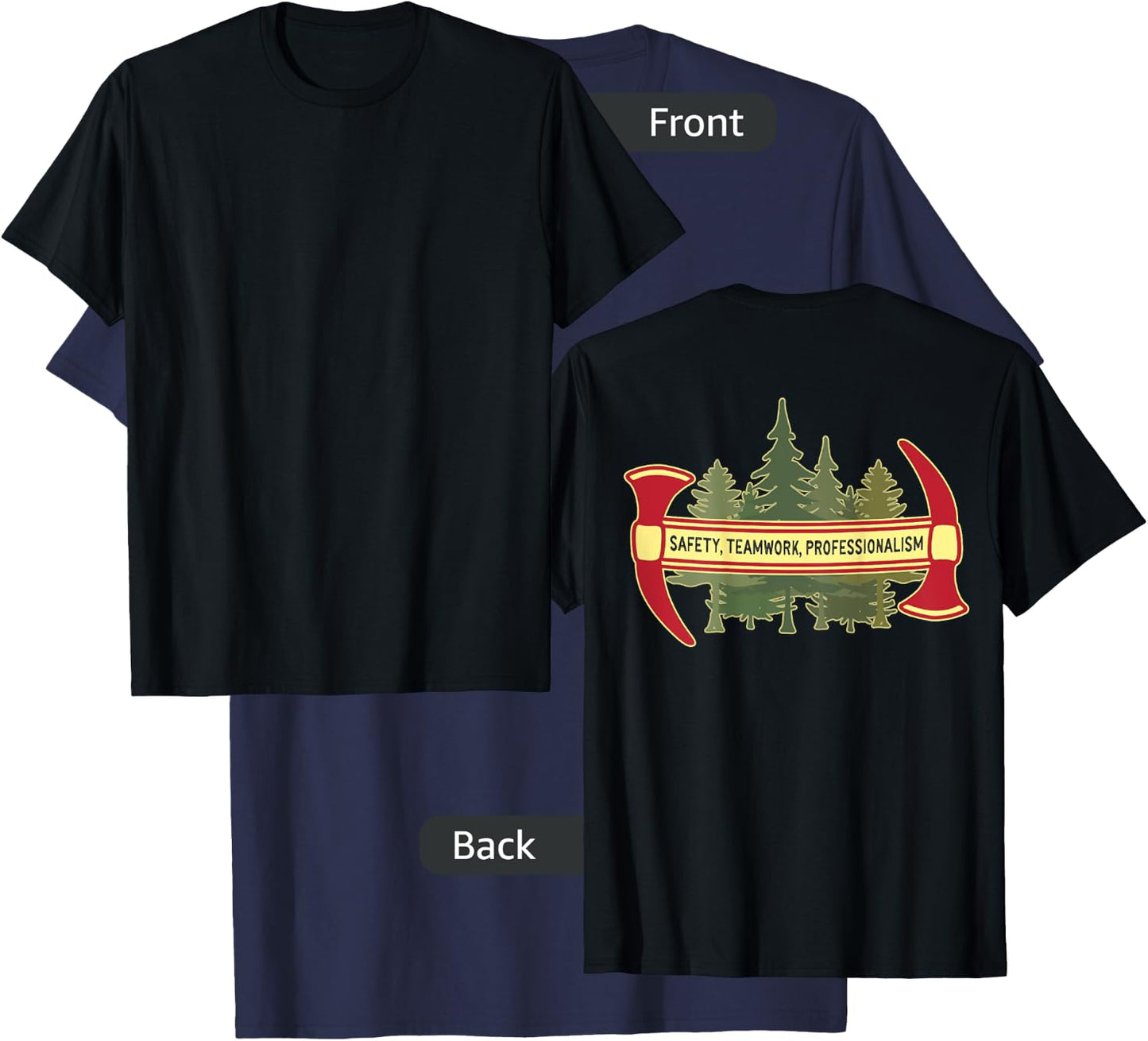 DESIGN ON BACK - Hotshot Motto Wildland Forest Firefighter T-Shirt - T-Shirt | Navy