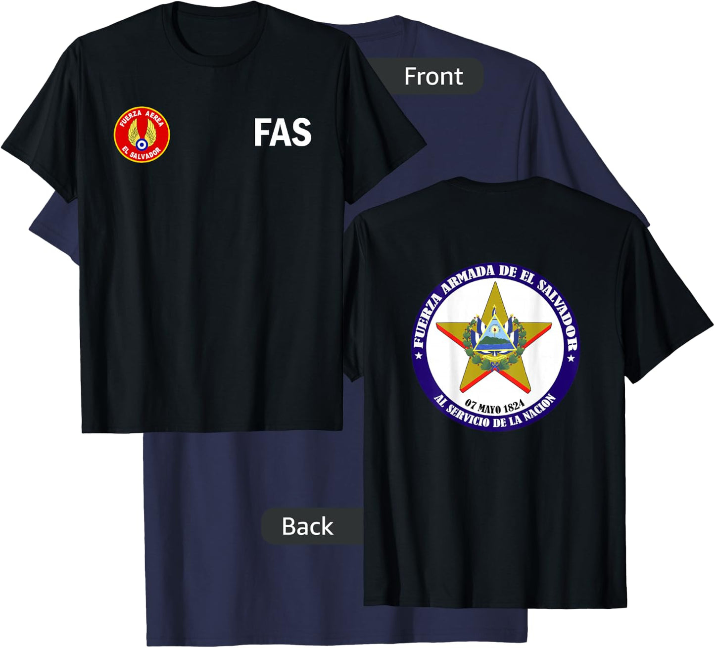 Fuerza Armada El Salvador Army - Fuerza Aerea de El Salvador T-Shirt - T-Shirt | Navy
