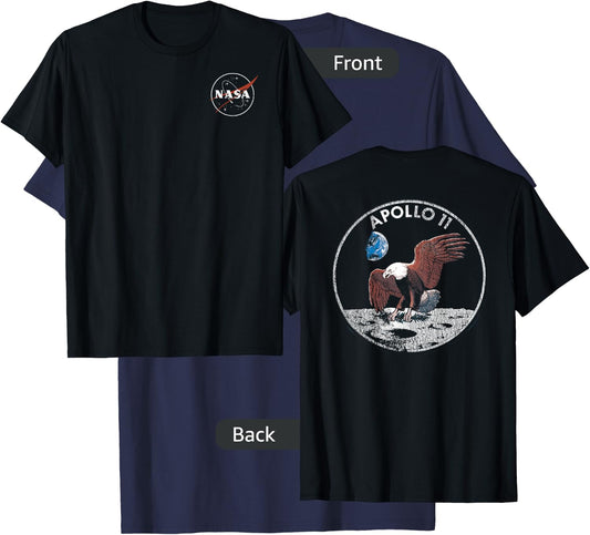 NASA Left Chest Logo Apollo 11 Eagle Circle T-Shirt - T-Shirt | Navy