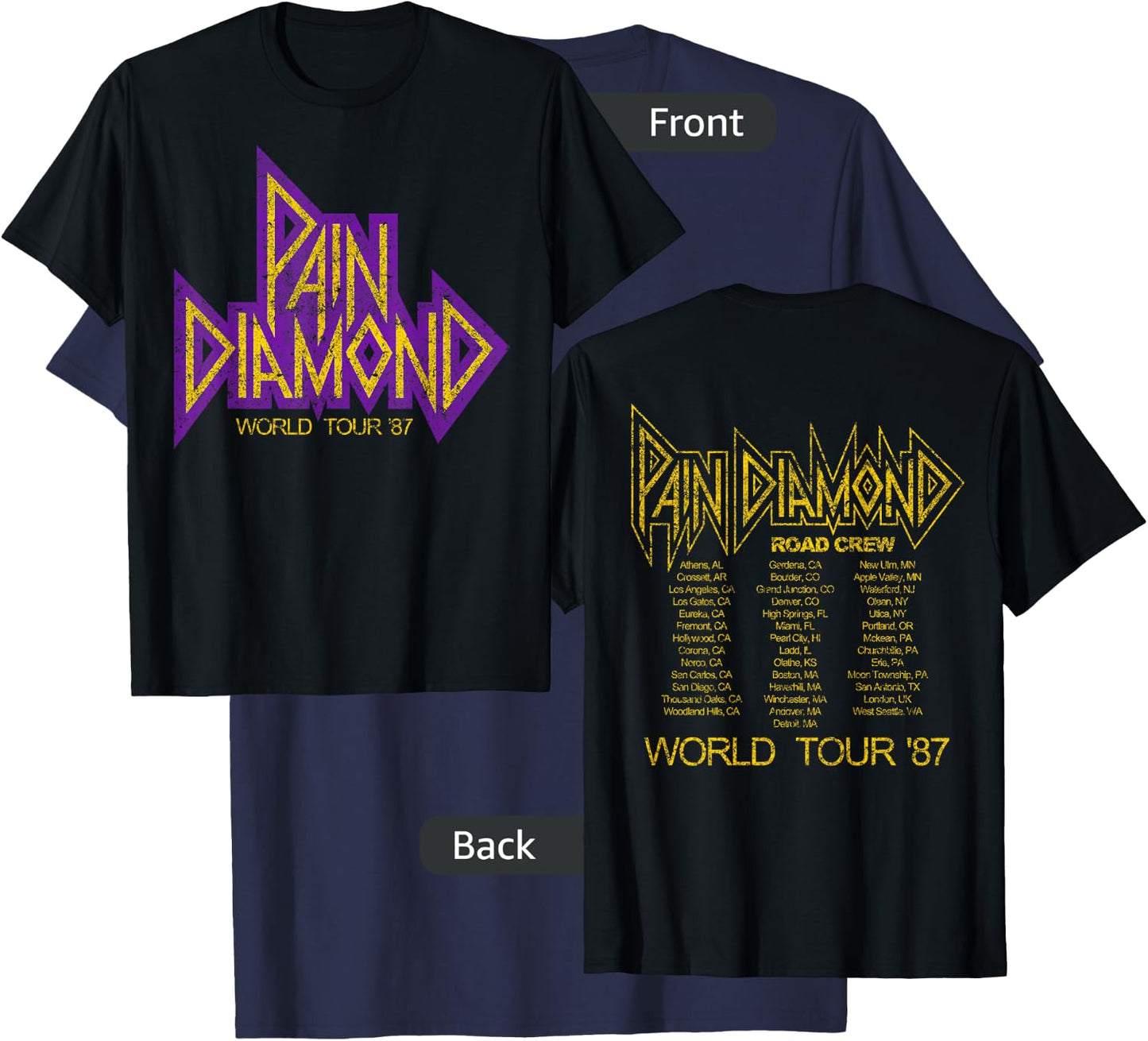 Pain Diamond World Tour '87 T-Shirt - T-Shirt | Navy