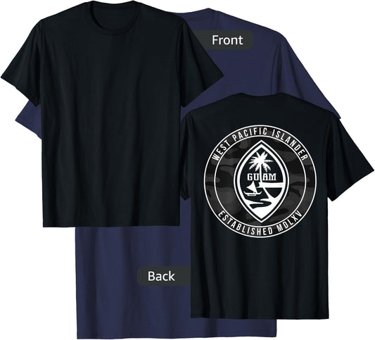 Guam Shirt - Guam Seal T Shirt Back Print Only T-Shirt - T-Shirt | Navy
