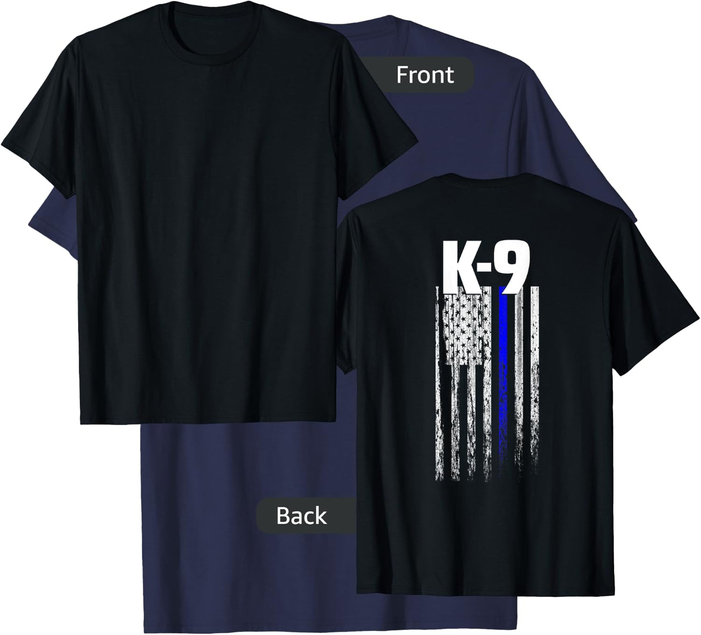 K-9 Police Officer USA Flag LEO Cops Law Enforcement T-Shirt - T-Shirt | Navy