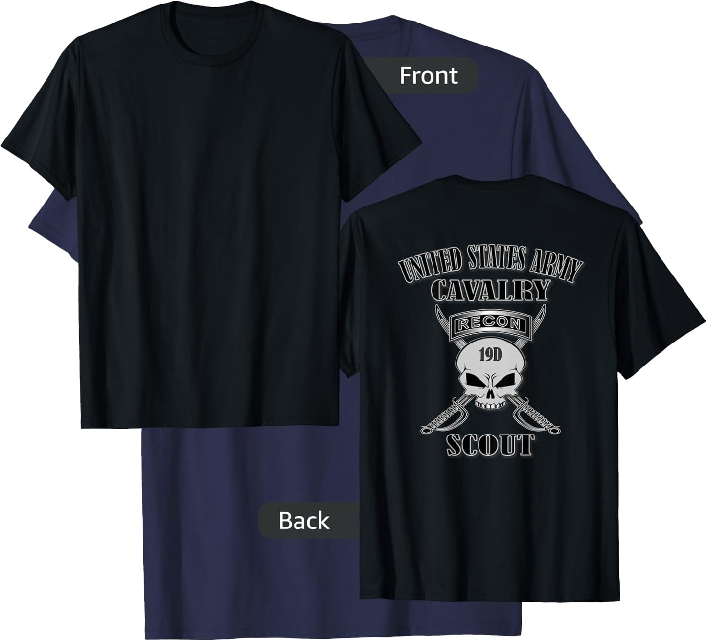 U.S. Army Cavalry Scout (Back Design) T-Shirt - T-Shirt | Navy