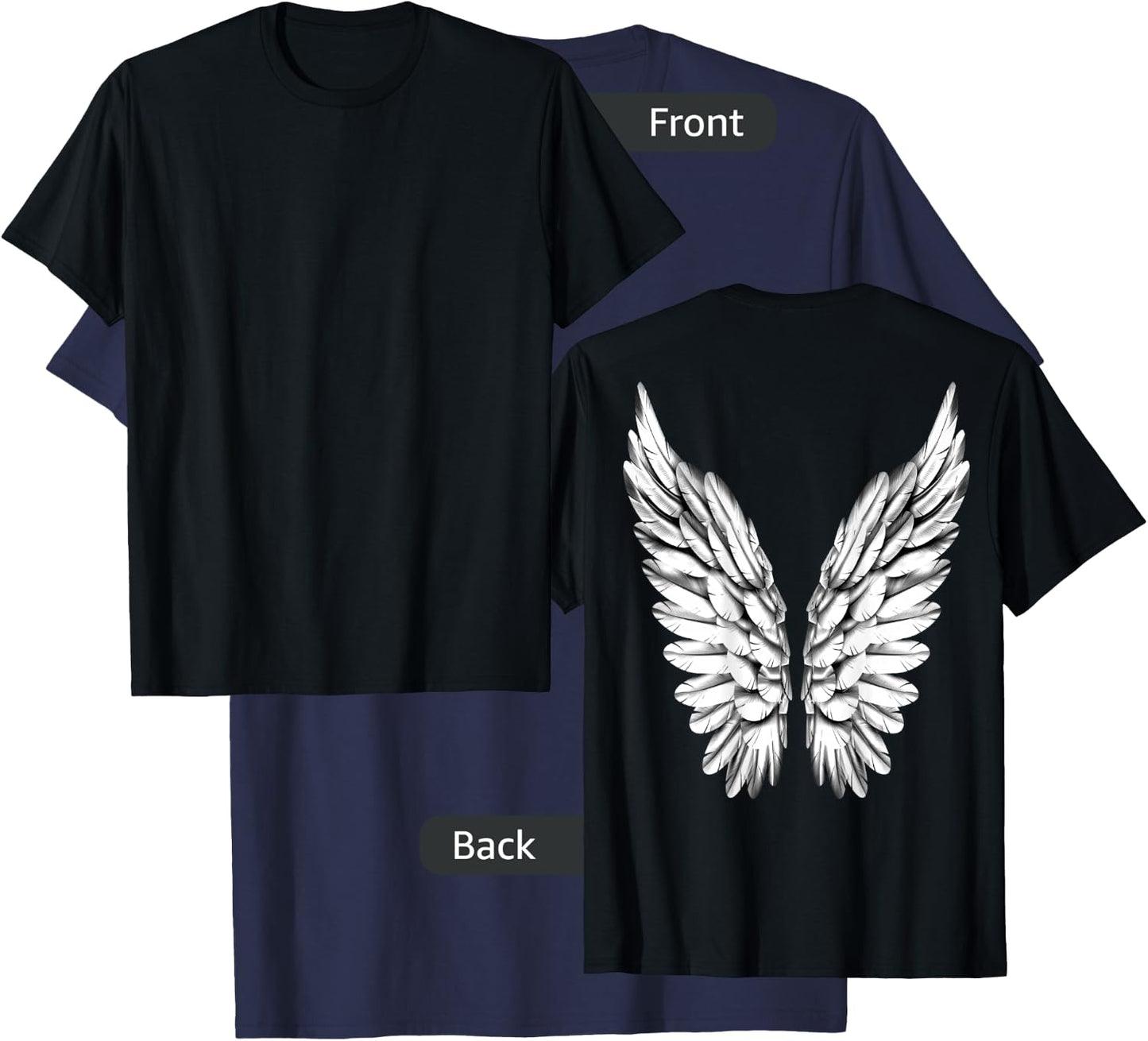 White Wings Freedom Guardian & Women Angel T-Shirt - T-Shirt | Navy