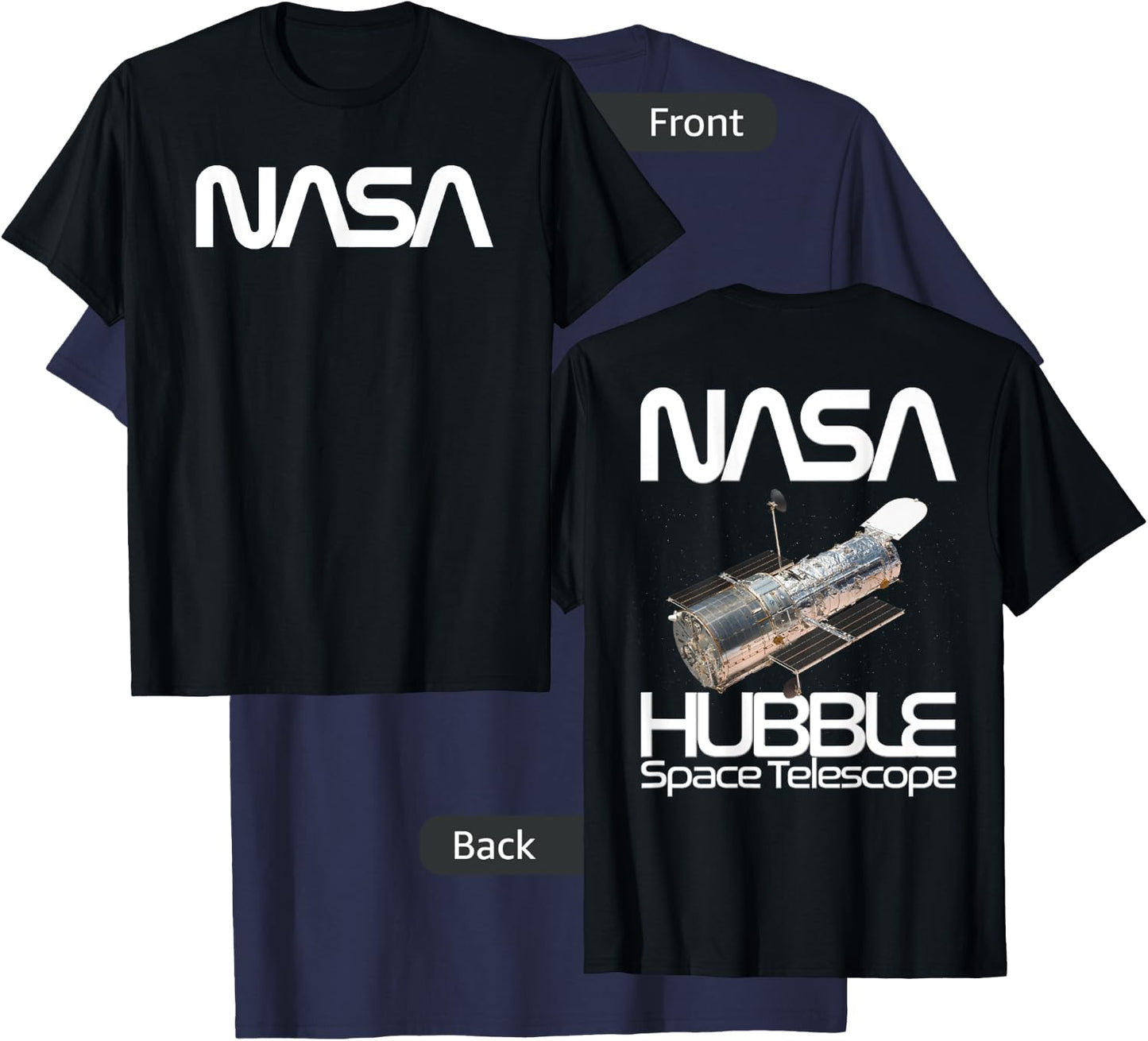 Hubble Space Telescope FRONT AND BACK DESIGN NASA Astronomy T-Shirt - T-Shirt | Navy