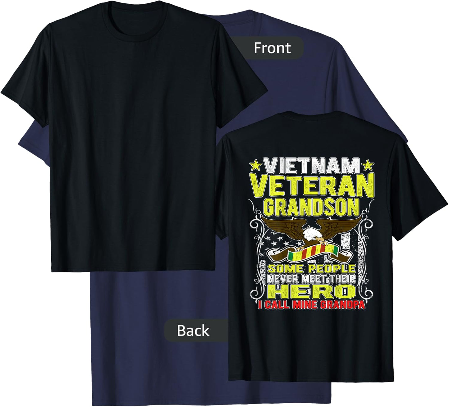 Proud Vietnam Veteran Grandson - Military Veterans Day Gift T-Shirt - T-Shirt | Navy
