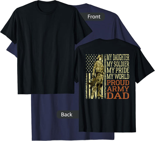 My Daughter My Soldier Hero Proud Army Dad Military Father T-Shirt - T-Shirt | Navy