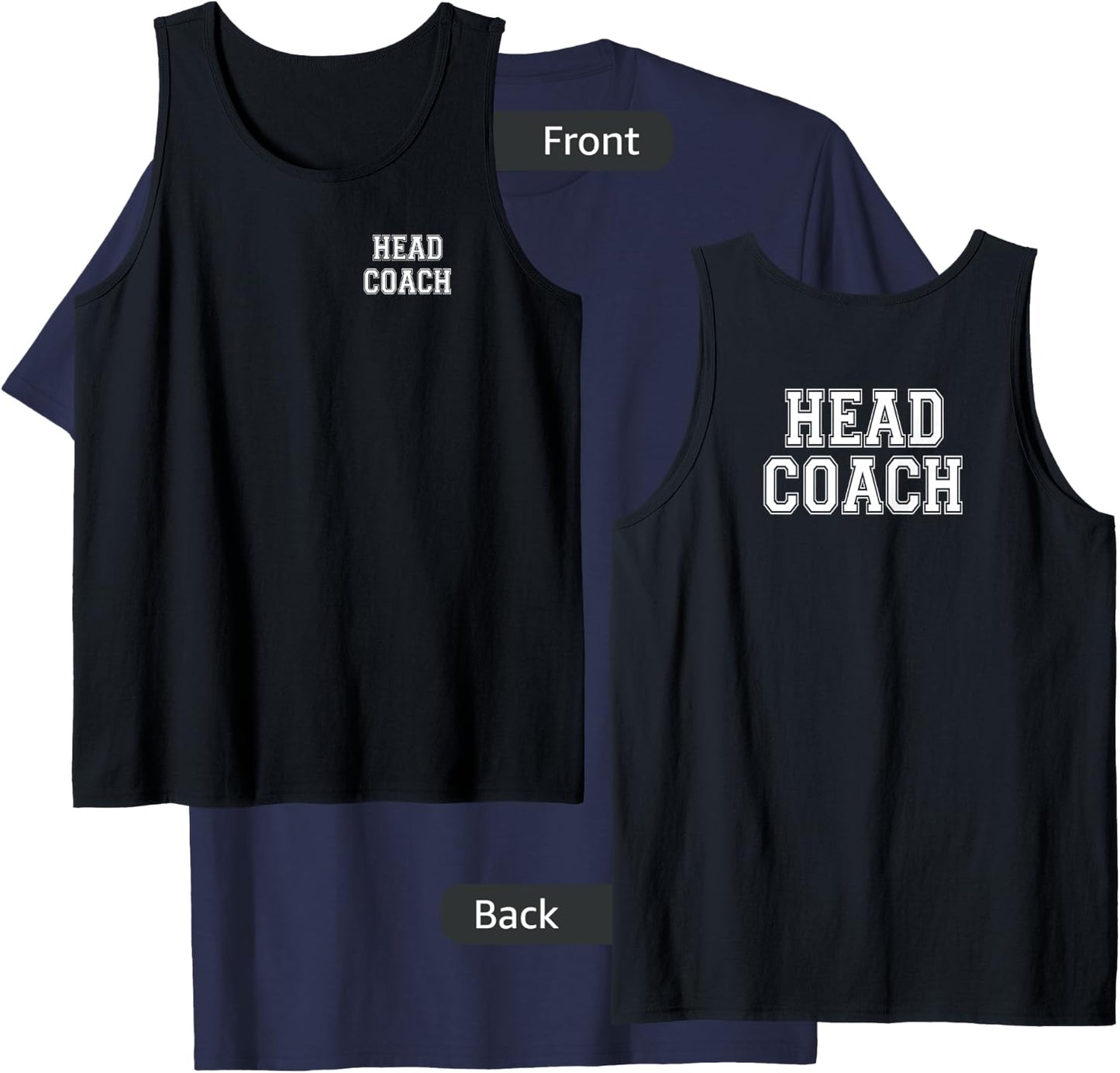 Head Coach front with letter athletic style for T-Shirt - T-Shirt | Navy