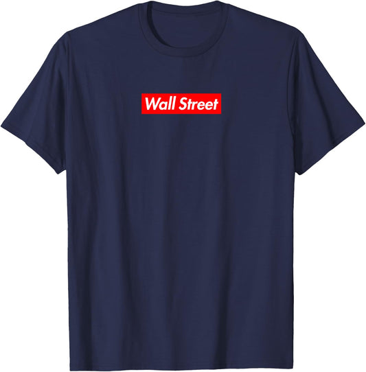 Wall Street Box Logo T-Shirt - T-Shirt | Navy