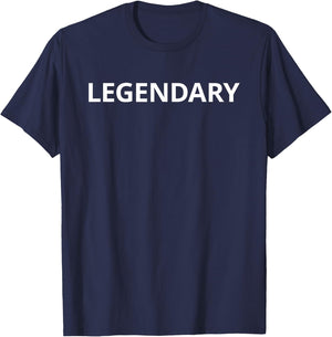 Legendary | T shirt / Plain White Text T-Shirt - T-Shirt | Navy