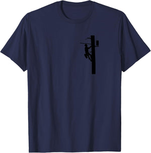 Lineman | Electric Cable Lineman Gift T-Shirt - T-Shirt | Navy