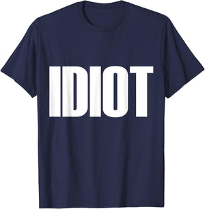 Men's Idiot t shirt - idiot shirt - idiot Small Black T-Shirt - T-Shirt | Navy