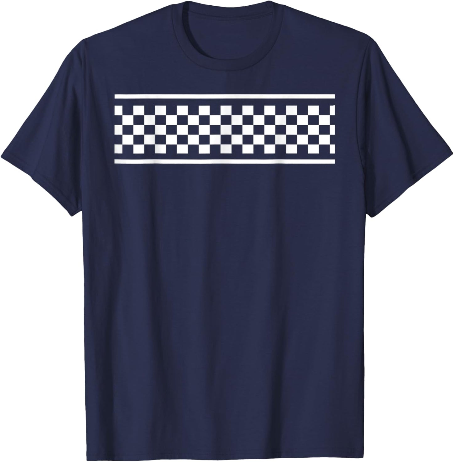 Checker Pattern Checkerboard Skater Surfer Style Teens T-Shirt - T-Shirt | Navy