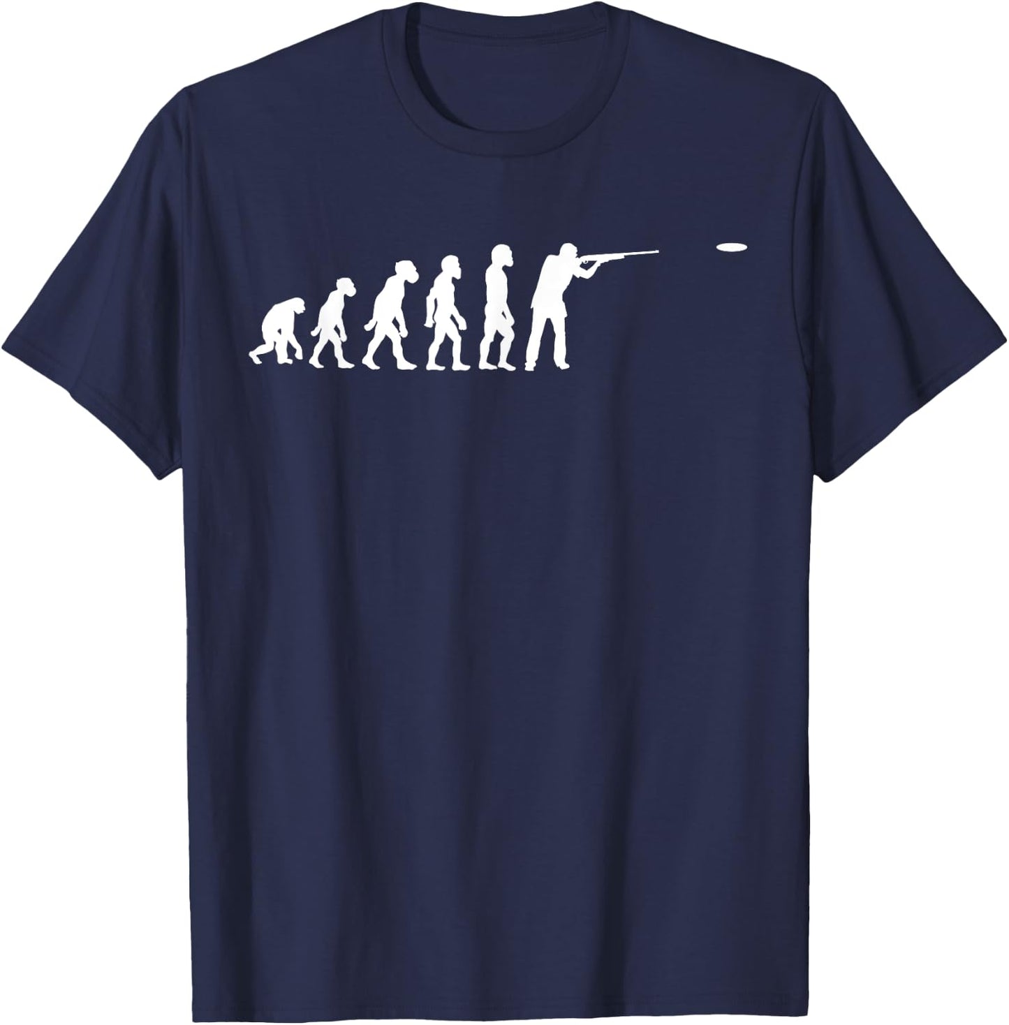 Funny Human Sporting Clays Evolution Player Pigeon Shooter T-Shirt - T-Shirt | Navy