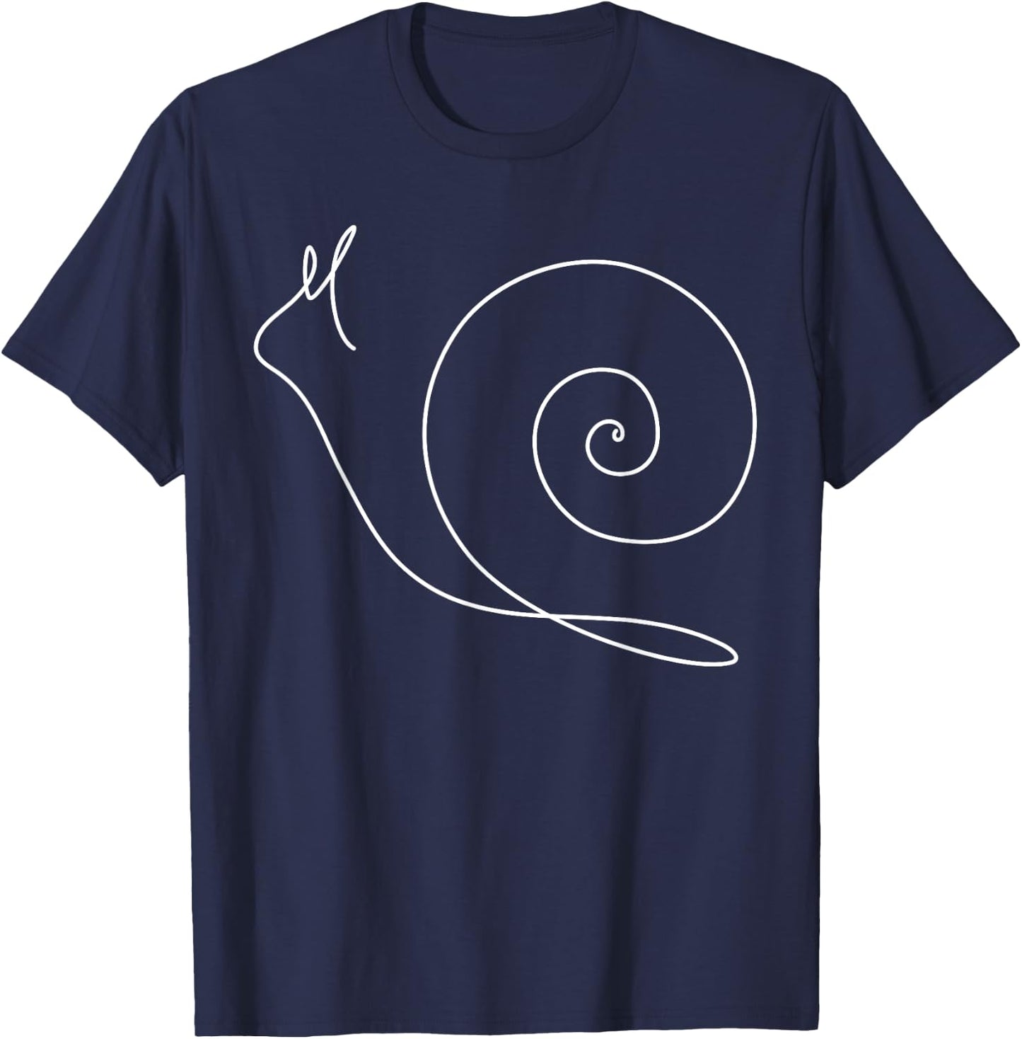 Minimalist Snail - Minimalism - Outline Lineart T-Shirt - T-Shirt | Navy