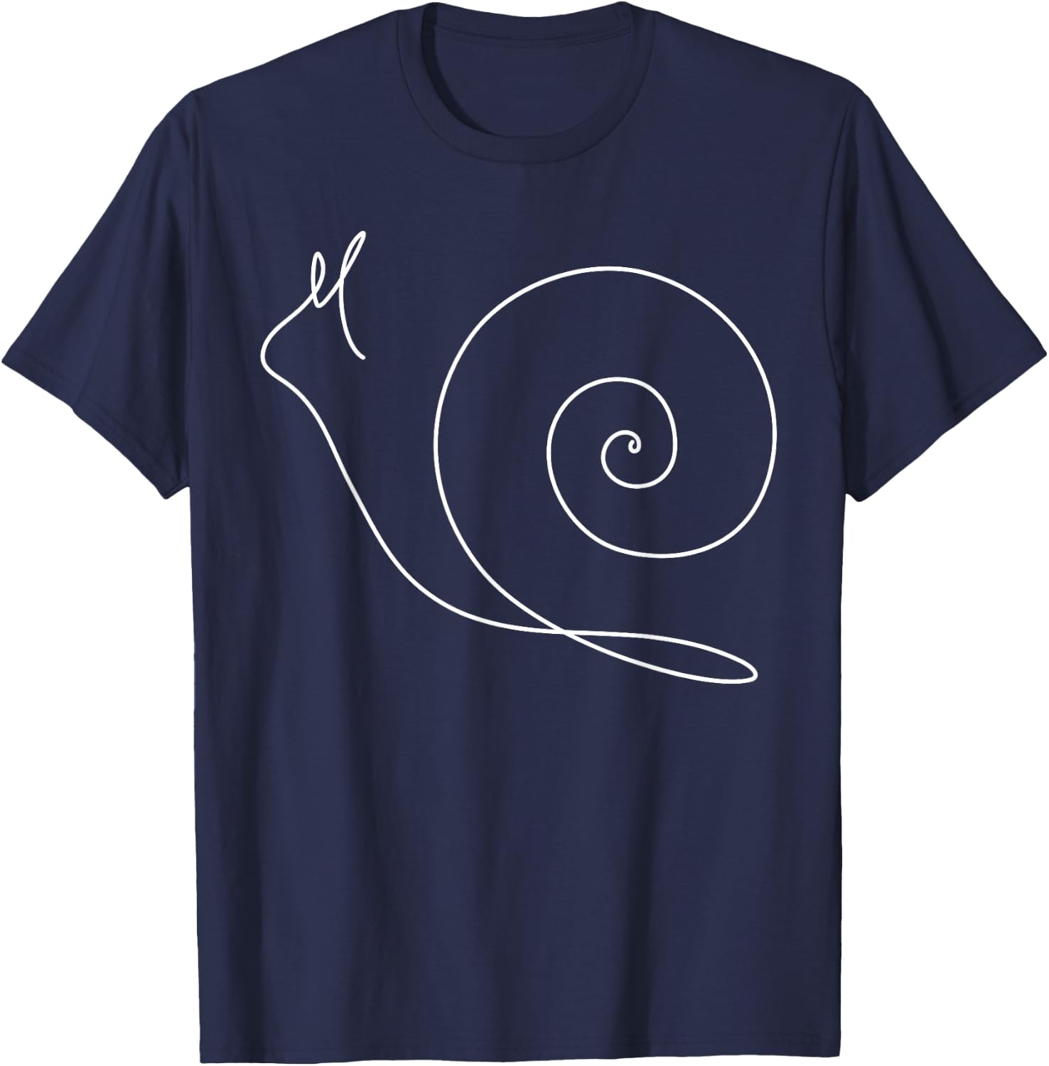 Minimalist Snail - Minimalism - Outline Lineart T-Shirt - T-Shirt | Navy