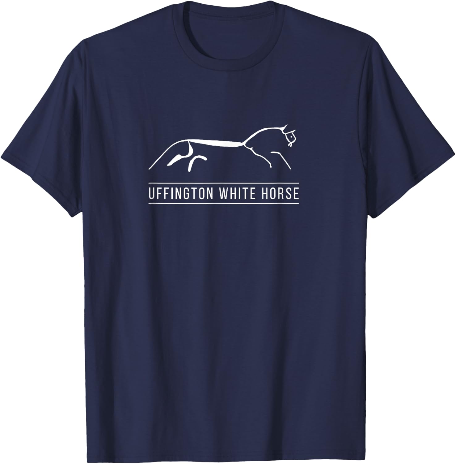 Uffington White Horse Chalk Figure British Pagan T Shirt T-Shirt - T-Shirt | Navy