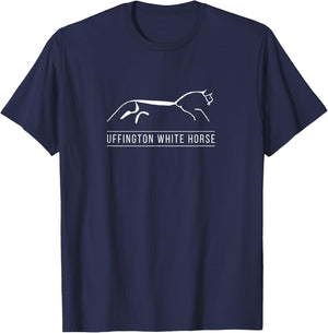 Uffington White Horse Chalk Figure British Pagan T Shirt T-Shirt - T-Shirt | Navy