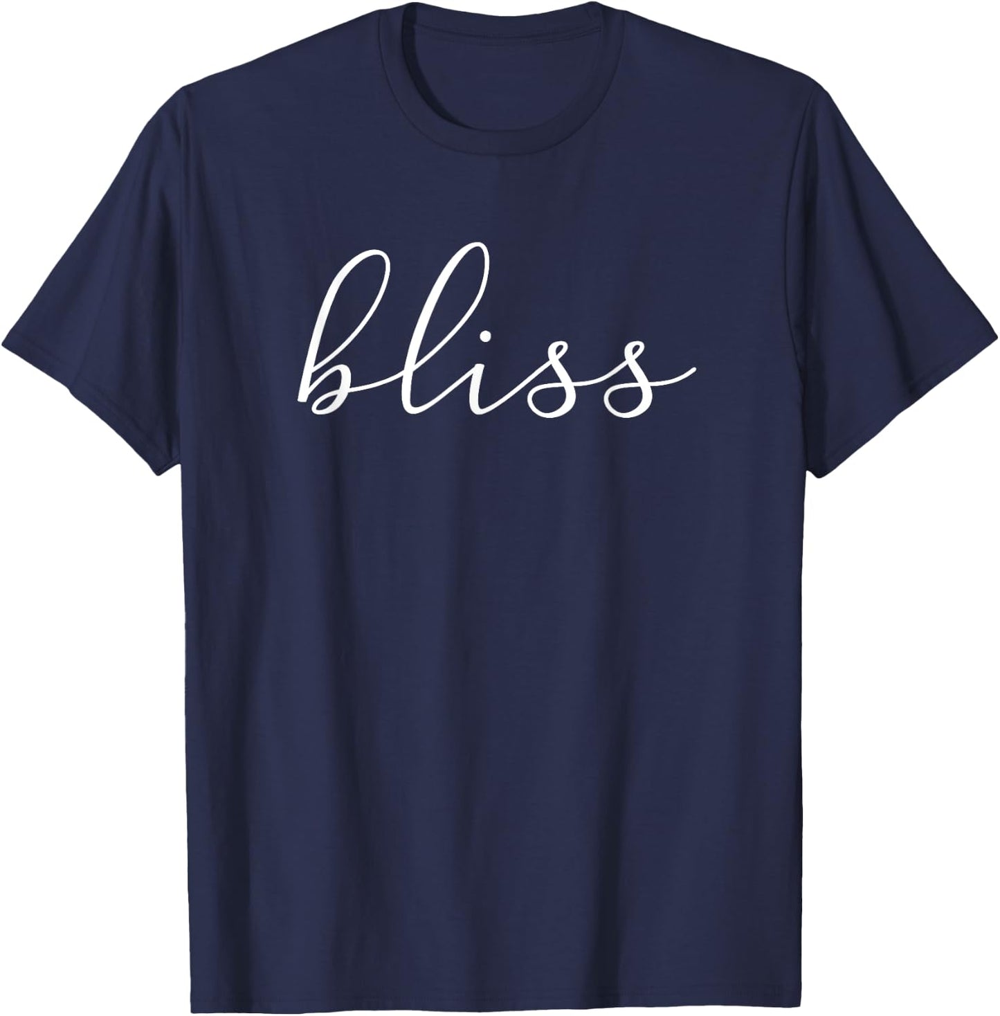 BLISS Script Font Yoga T-Shirt - T-Shirt | Navy