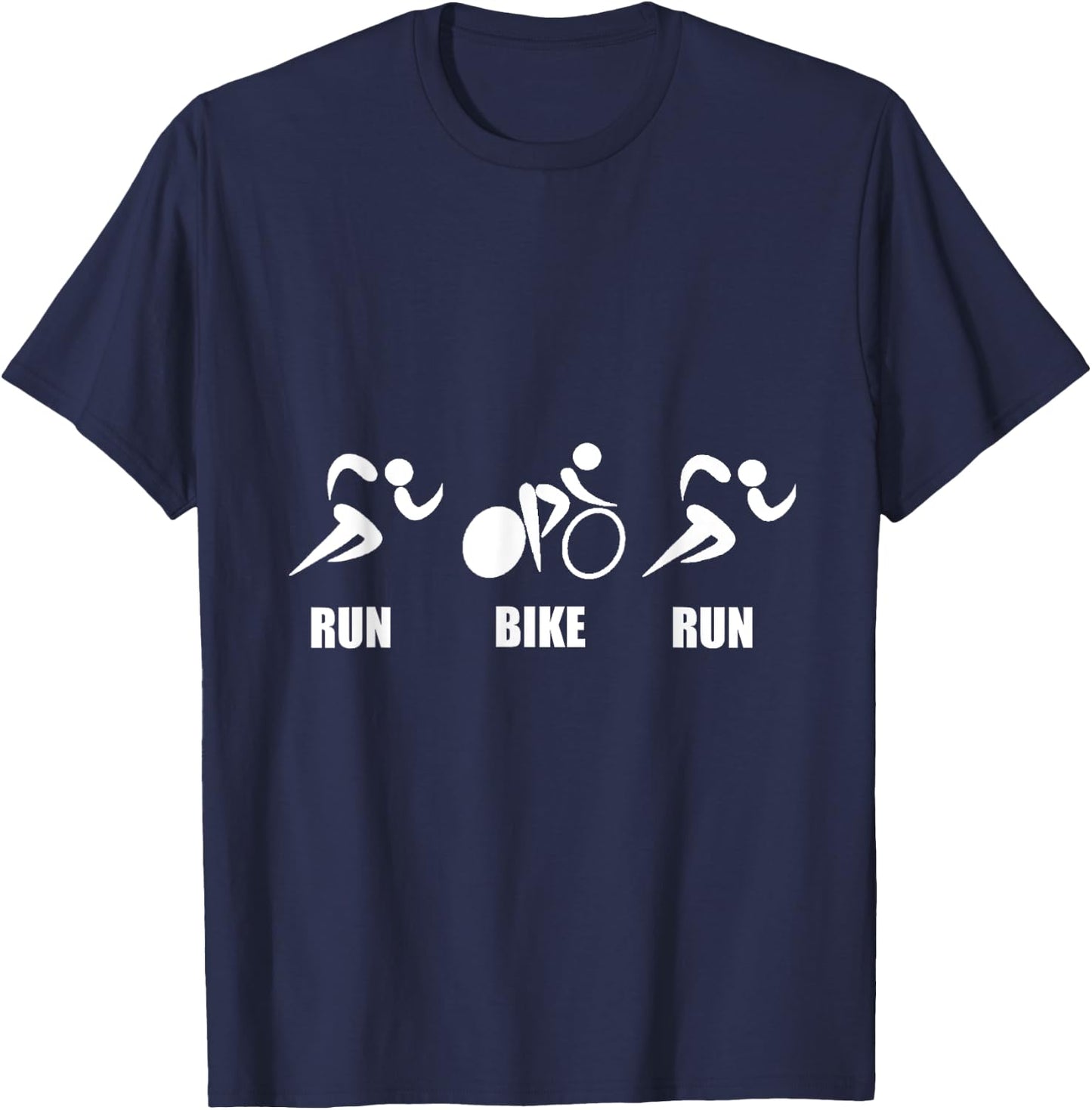 Run Bike Run Duathlon T-Shirt - T-Shirt | Navy