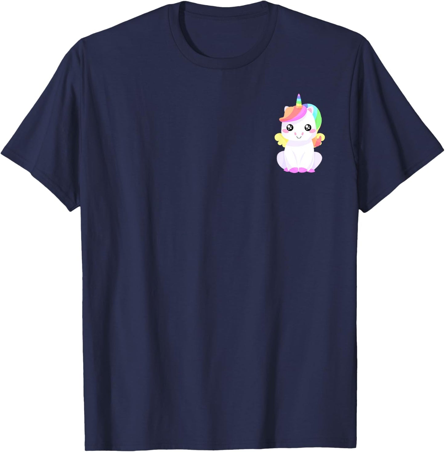 Unicorn Cute Pocket T-Shirt - T-Shirt | Navy
