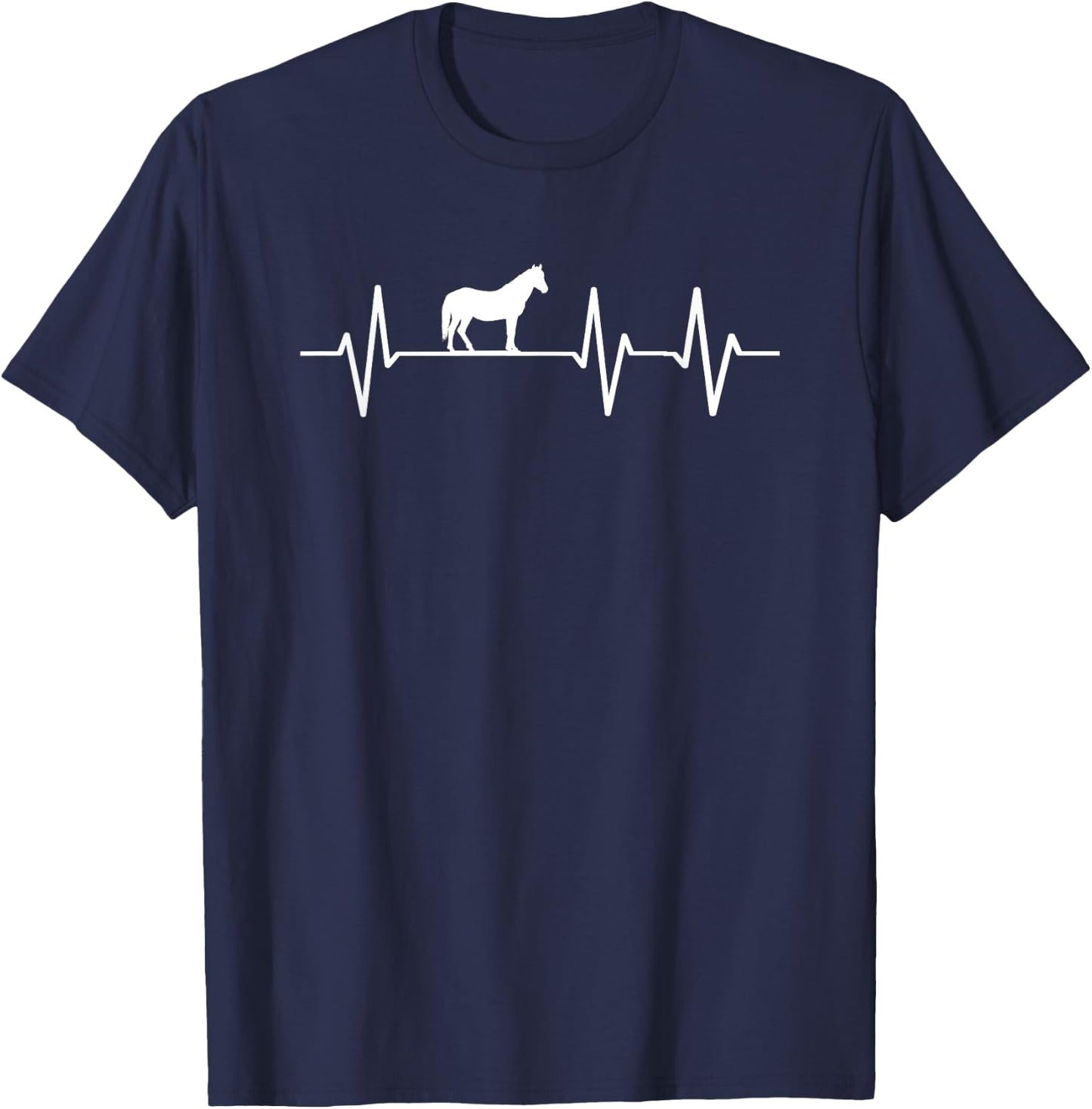 Horse Riding - Frequency Of Heartbeat T-Shirt - T-Shirt | Navy