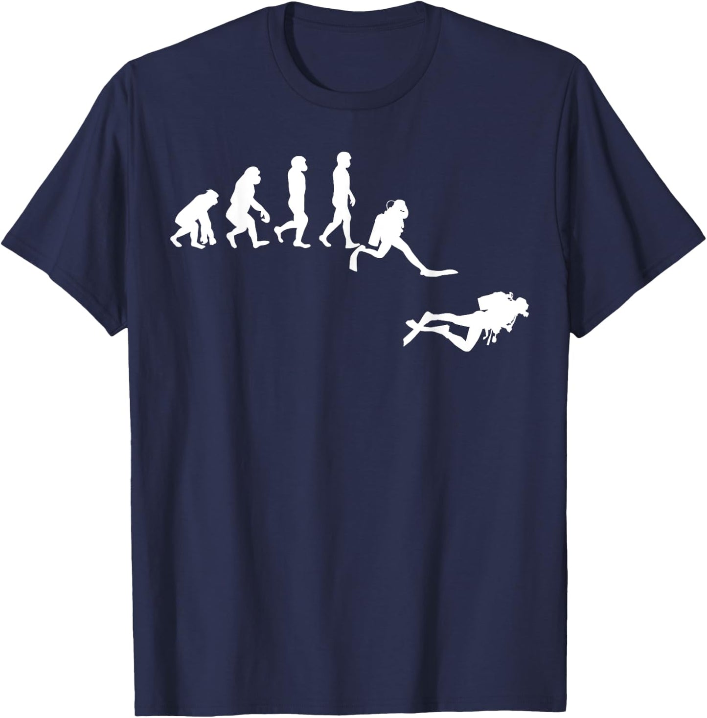 Scuba Dive T- Shirt Evolution Diving Diver Ocean Lover Gift T-Shirt - T-Shirt | Navy