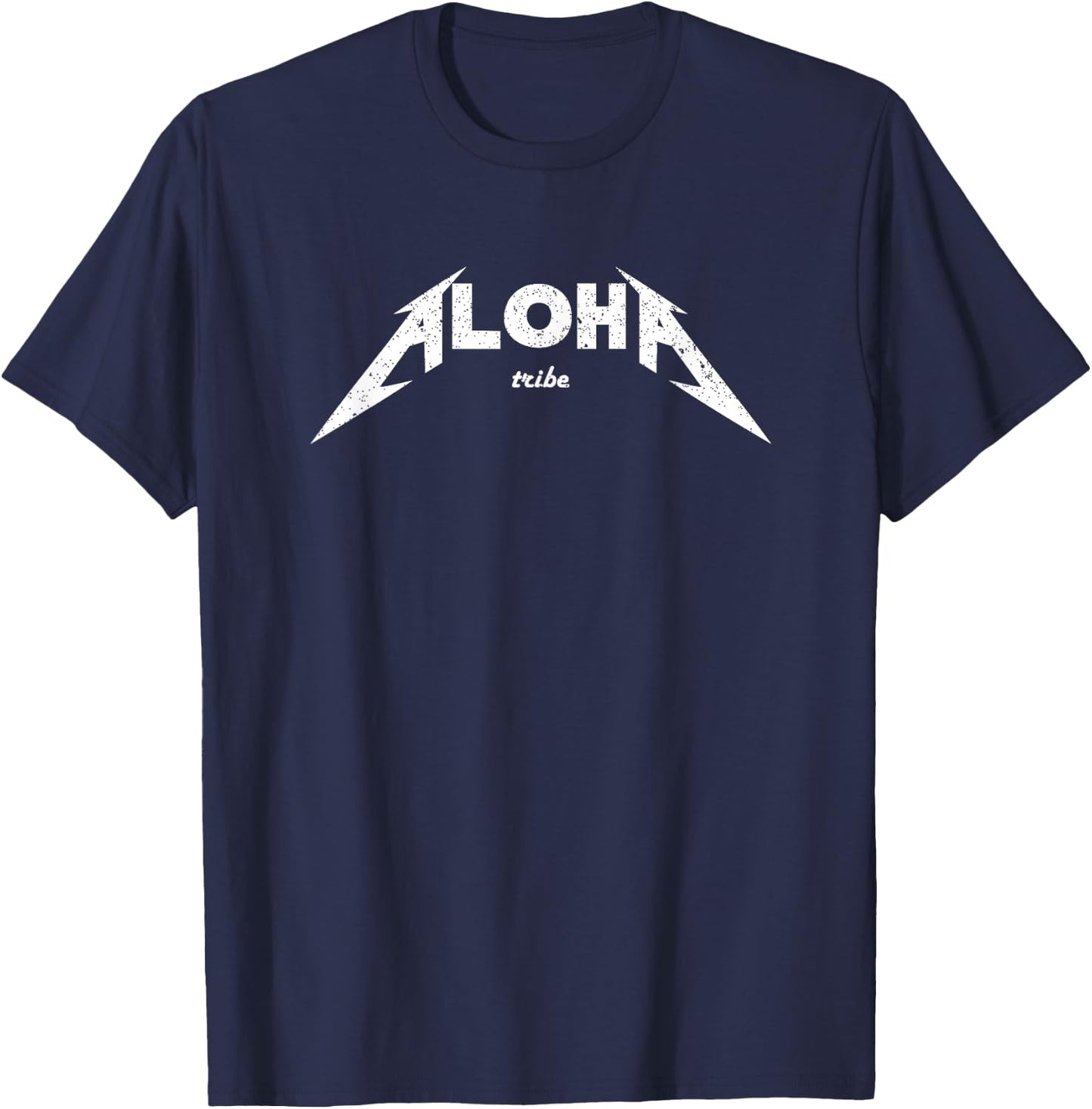 Hawaii Heavy Rock N Roll Aloha Graphic Logo T-Shirt - T-Shirt | Navy