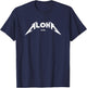 Hawaii Heavy Rock N Roll Aloha Graphic Logo T-Shirt - T-Shirt | Navy