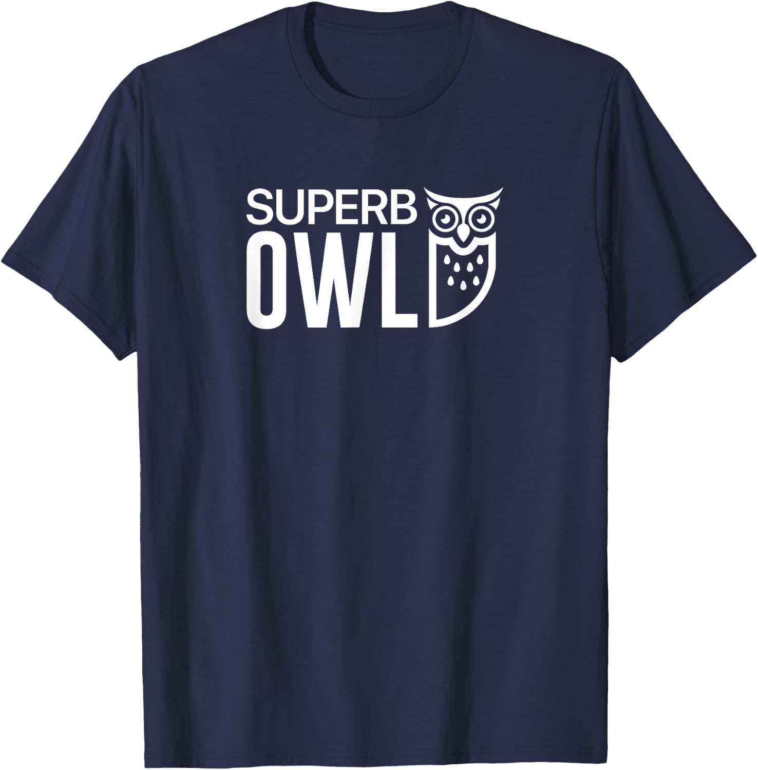 The Superb Owl Logotype Shirt - Owl Bird Shirt T-Shirt - T-Shirt | Navy