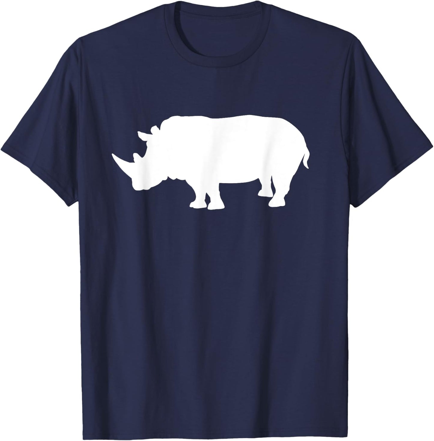 Rhino Shirt White Print - Rhino T Shirt T-Shirt - T-Shirt | Navy