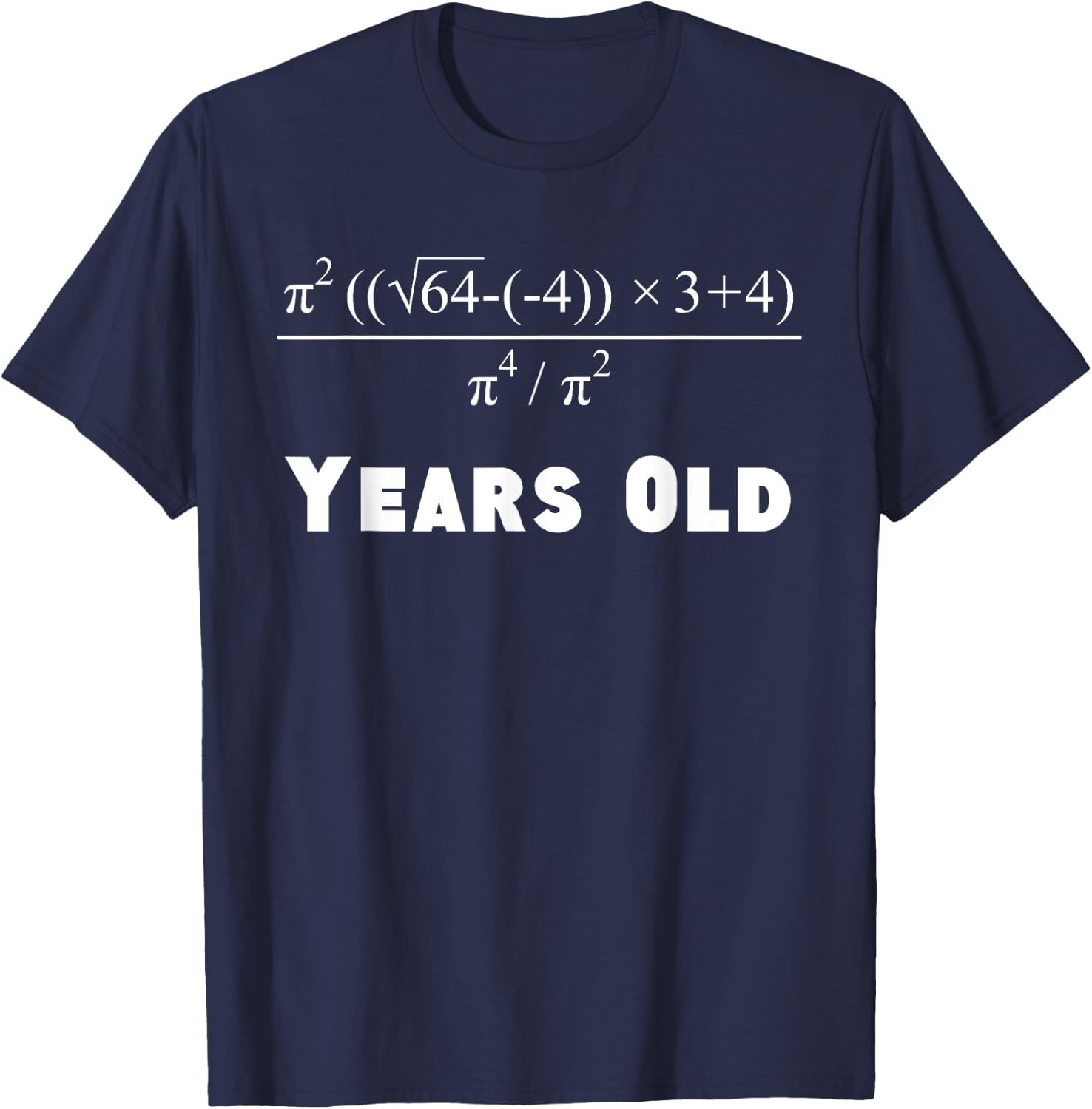 40 Years Old Algebra Equation Funny 40th Birthday Math T-Shirt - T-Shirt | Navy