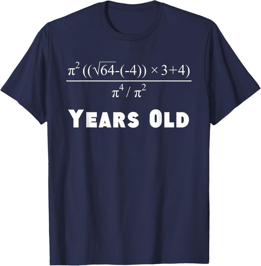 40 Years Old Algebra Equation Funny 40th Birthday Math T-Shirt - T-Shirt | Navy