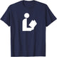 Library Sign Reading Symbol Librarian Patron Road-Sign White T-Shirt - T-Shirt | Navy