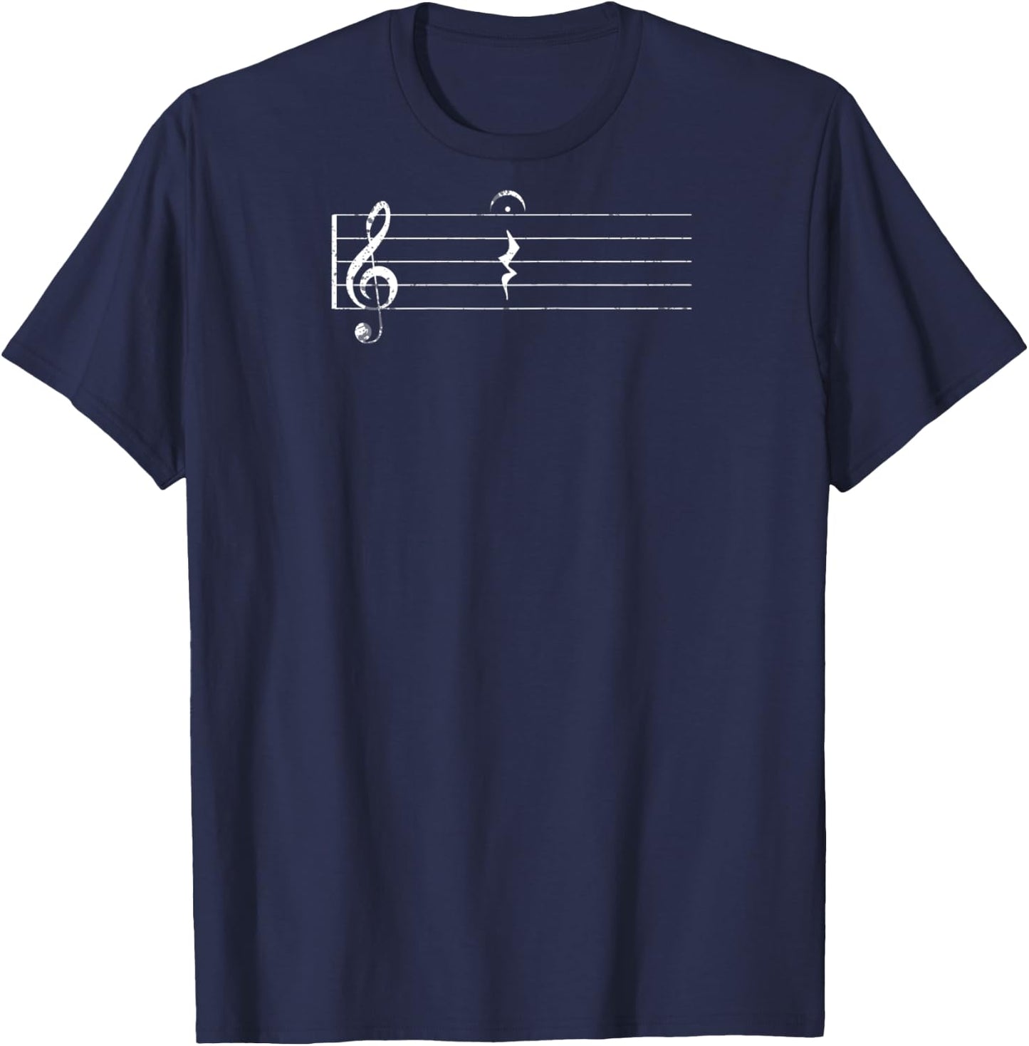 Funny Music Shirt Quarter Rest and Fermata For Band Raglan Baseball T-Shirt - T-Shirt | Navy