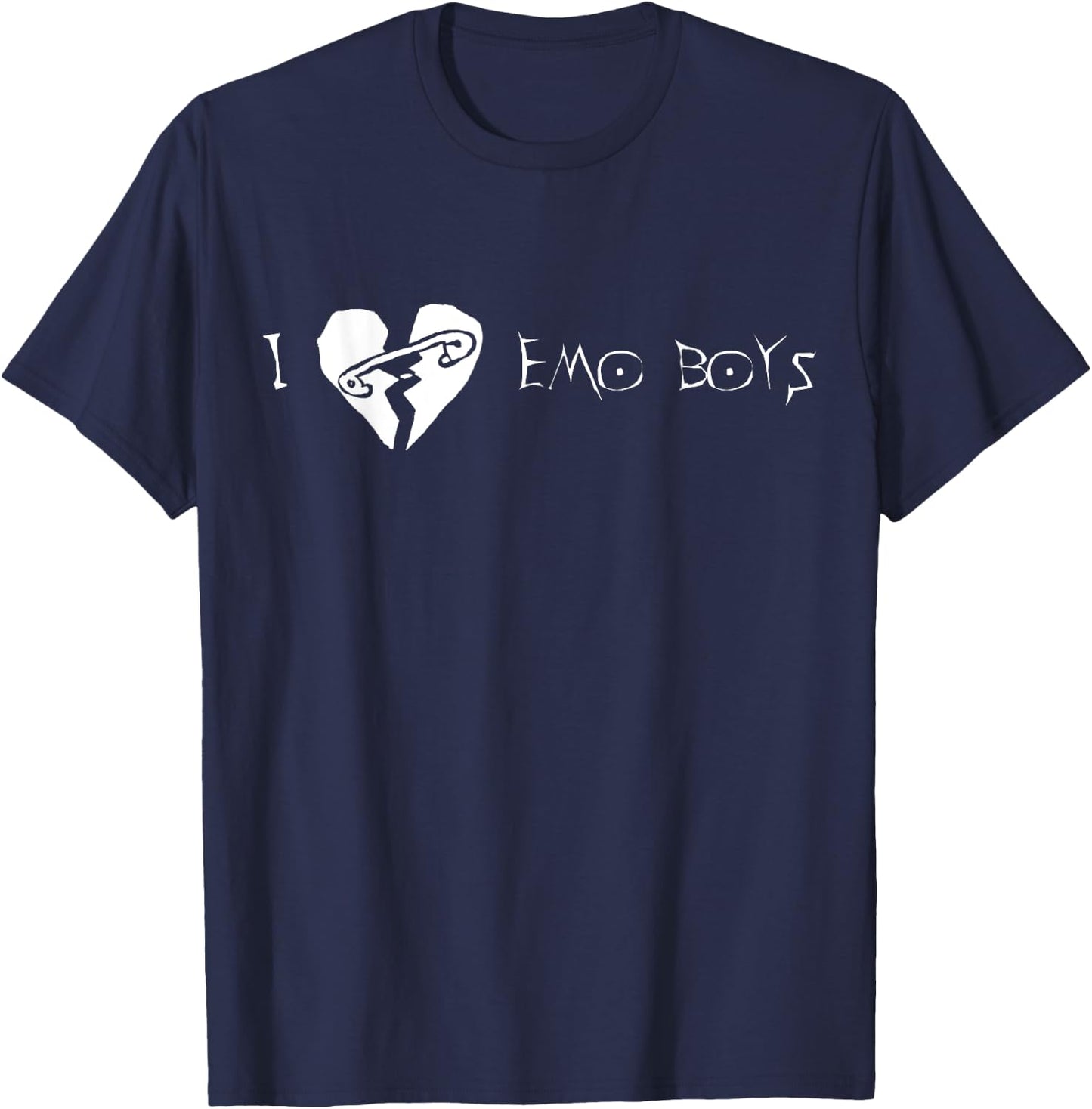 I love emo boys t shirt - emo t shirts for teen girls T-Shirt - T-Shirt | Navy