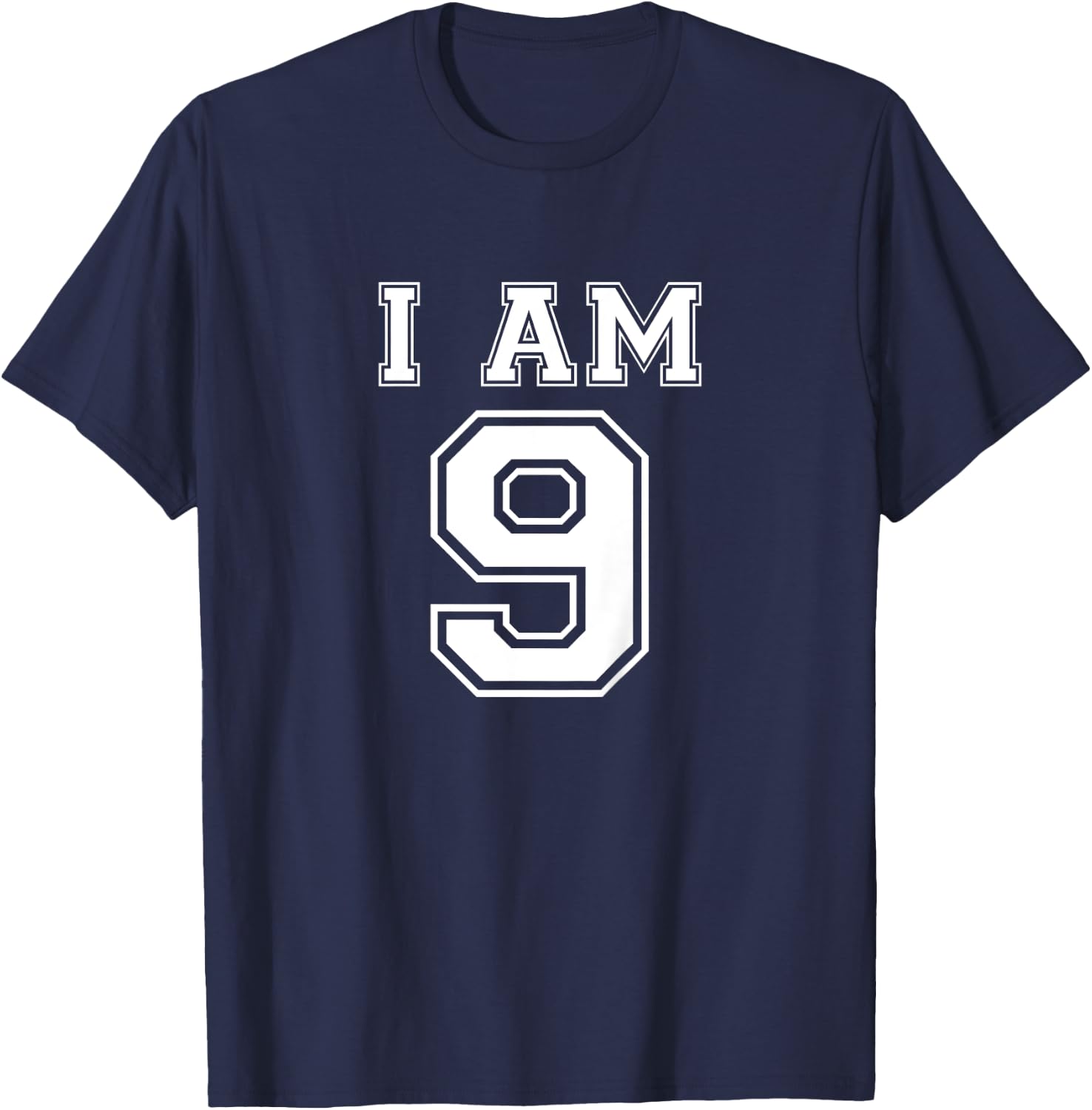 Nine Year Old Birthday Present I Am 9 Football Jersey Style T-Shirt - T-Shirt | Navy