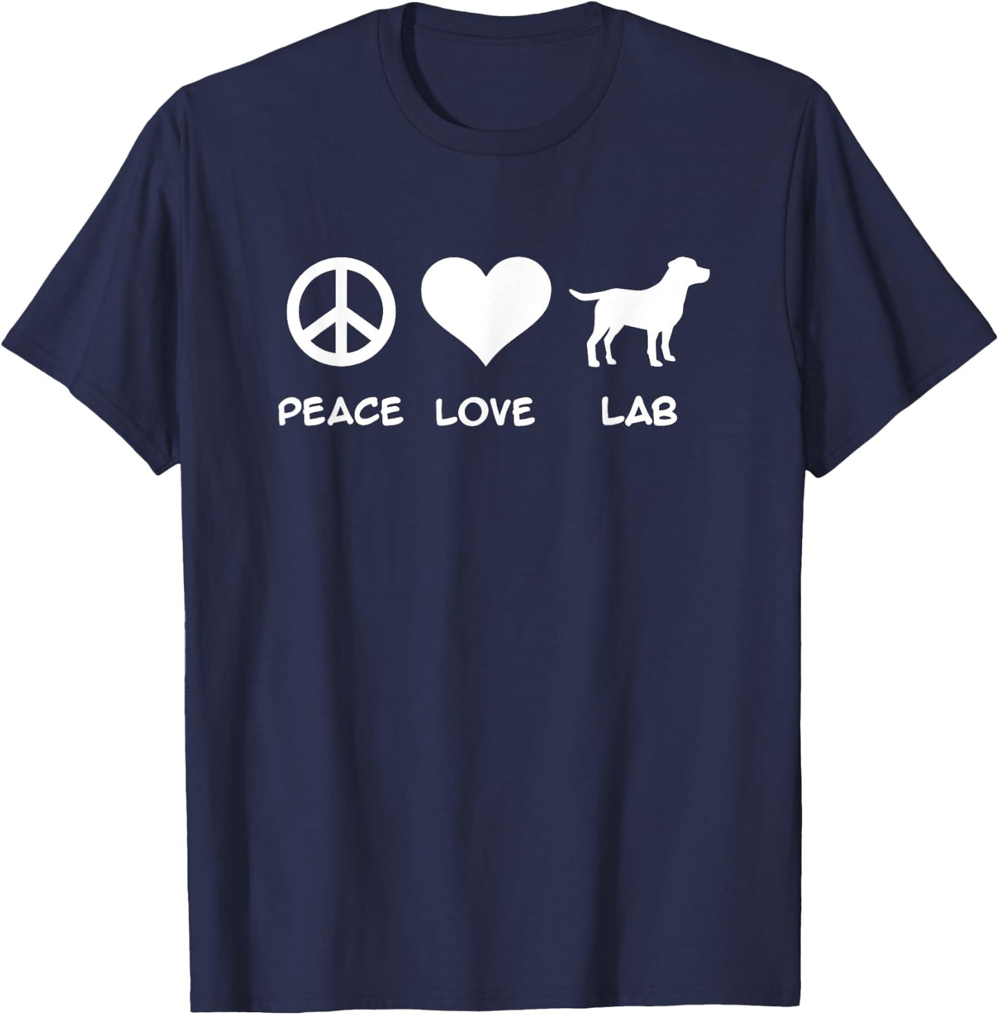 Peace, Love, Lab Labrador T-Shirt - T-Shirt | Navy