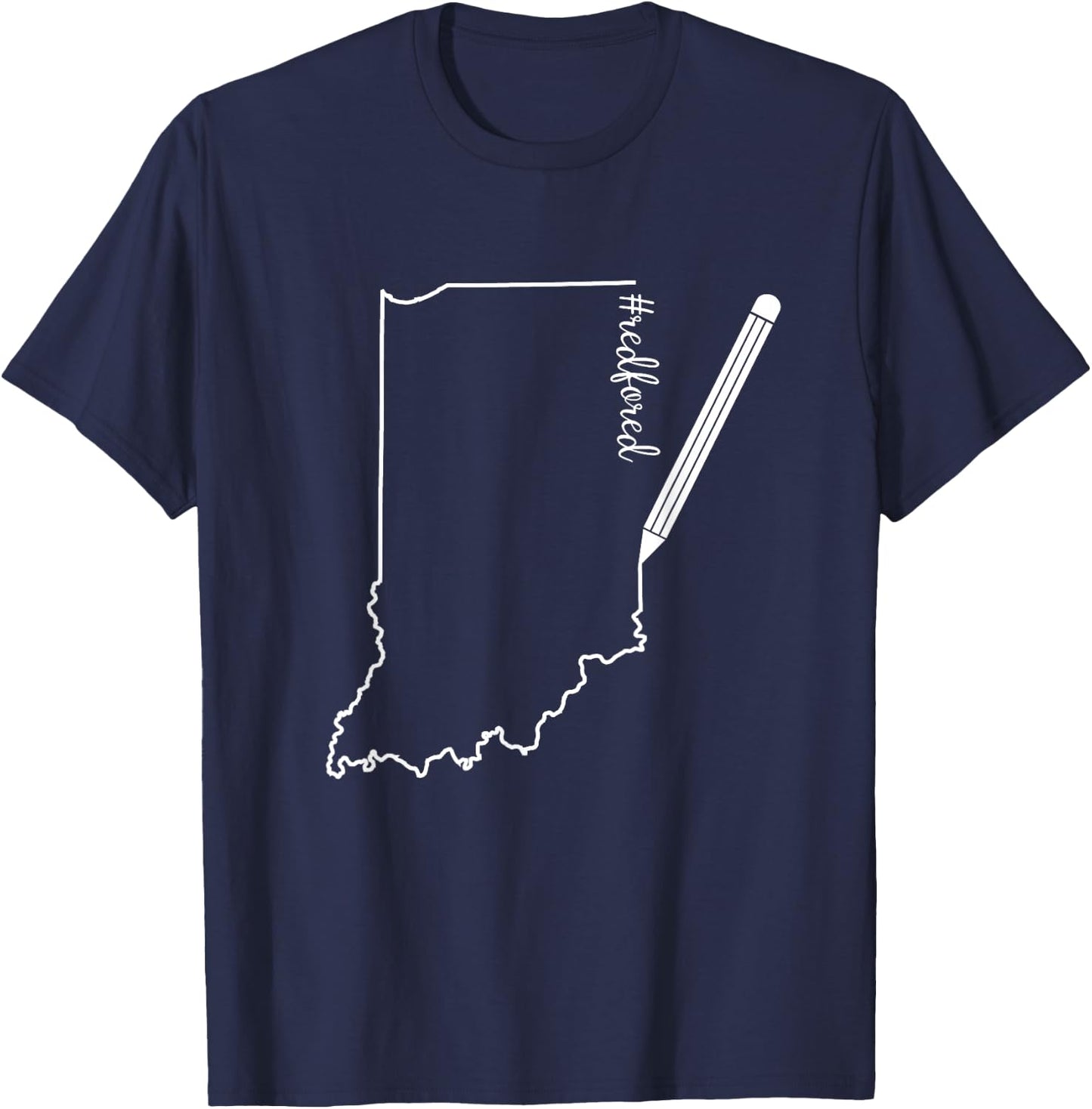 Teacher Red For Ed RedForEd Indiana Pencil Drawing Gift T-Shirt - T-Shirt | Navy