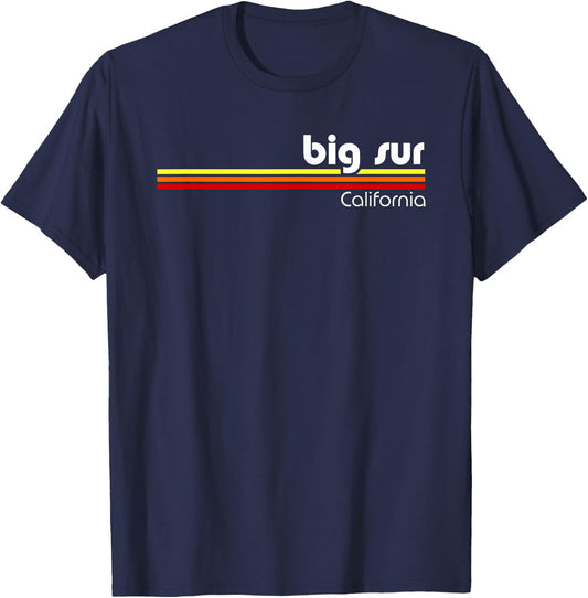Big Sur California Retro T-Shirt - T-Shirt | Navy