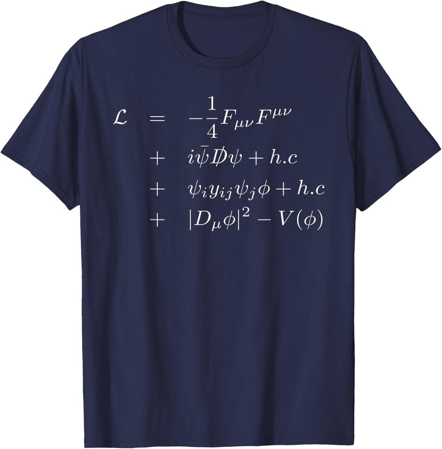 Standard Model Lagrangian Of Particle Physics Higgs Boson T-Shirt - T-Shirt | Navy