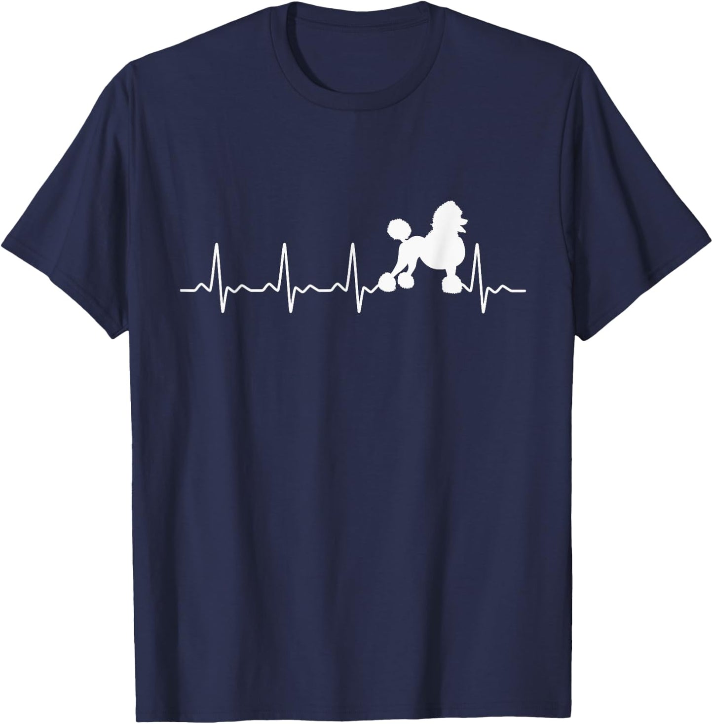 Standard Poodle Heartbeat T-Shirt - T-Shirt | Navy