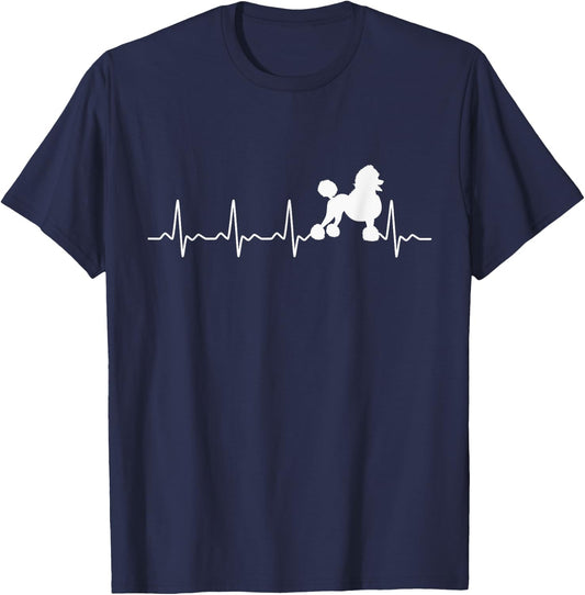 Standard Poodle Heartbeat T-Shirt - T-Shirt | Navy