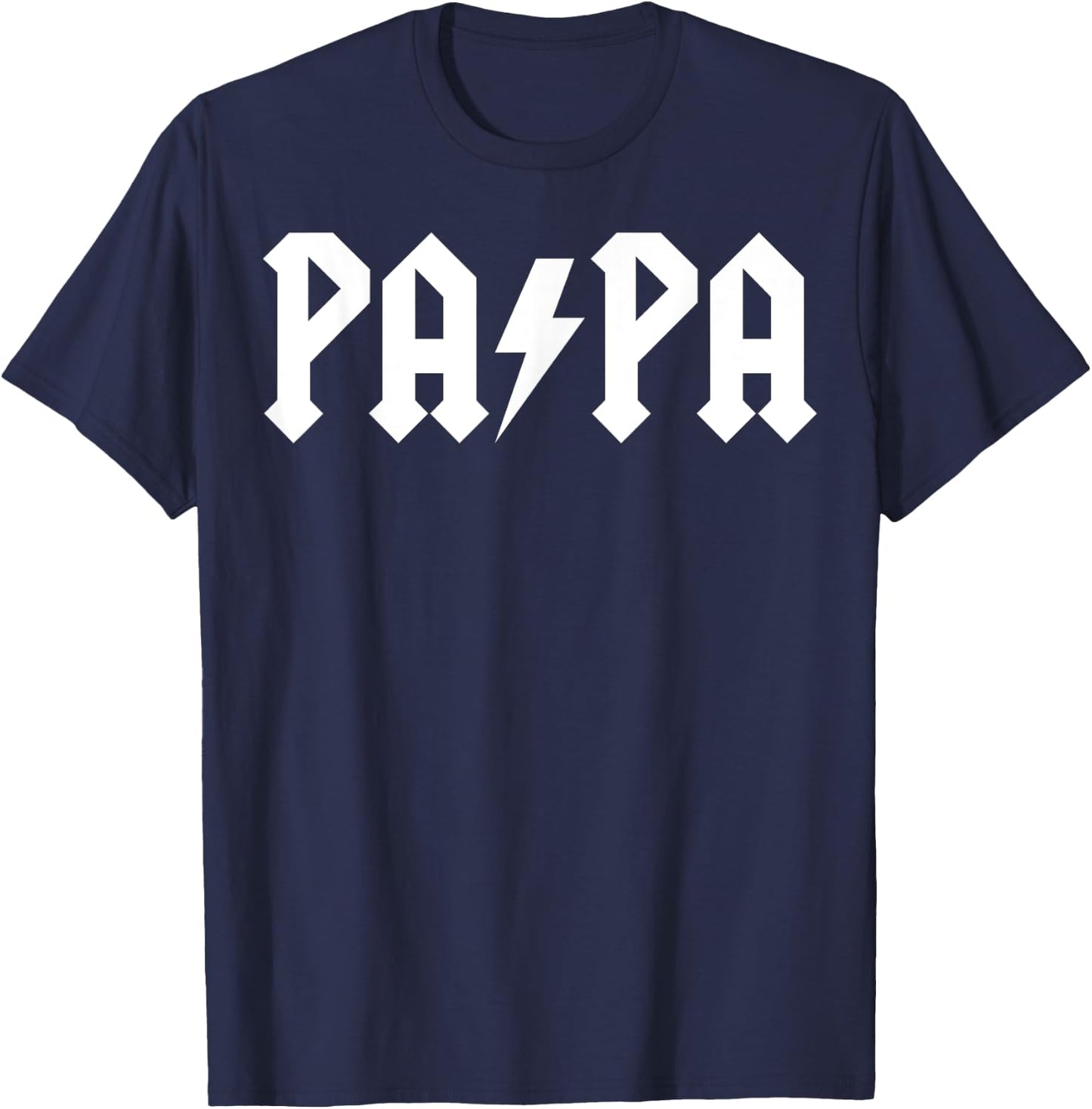Men Rock PAPA Father's day Gift Funny Rock Metal band Humor T-Shirt - T-Shirt | Navy