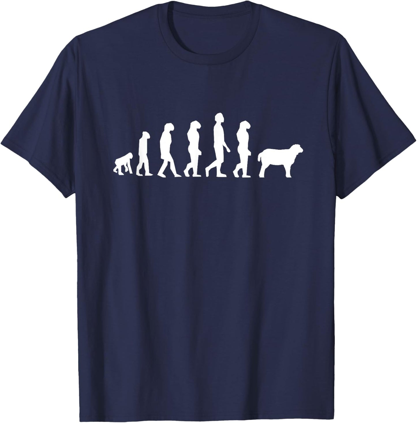 Evolution Of Man Monkey Sheep Funny Political Gift T Shirt T-Shirt - T-Shirt | Navy