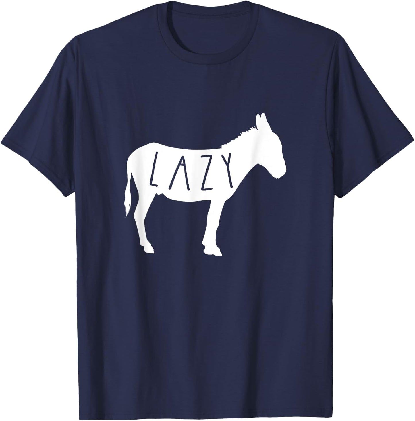 Lazy Ass Funny and Sarcastic 's & Apparel Black Modern Casual Letter Print T-Shirt - T-Shirt | Navy