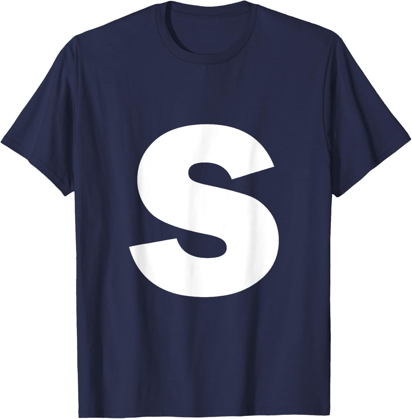Letter S Capital Alphabet Monogram Initial T-Shirt - T-Shirt | Navy